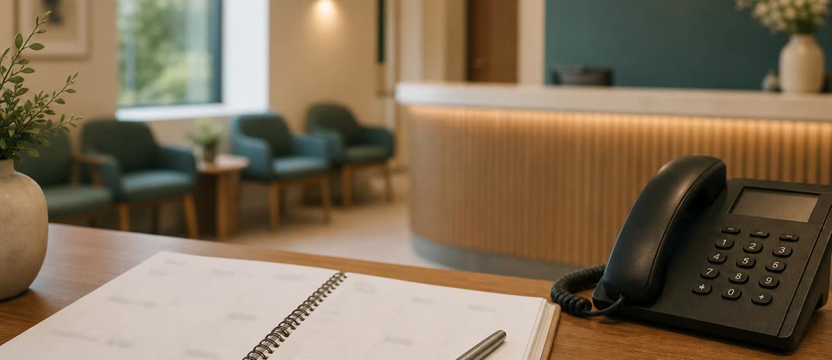 Agenda de recepción en clínica dental