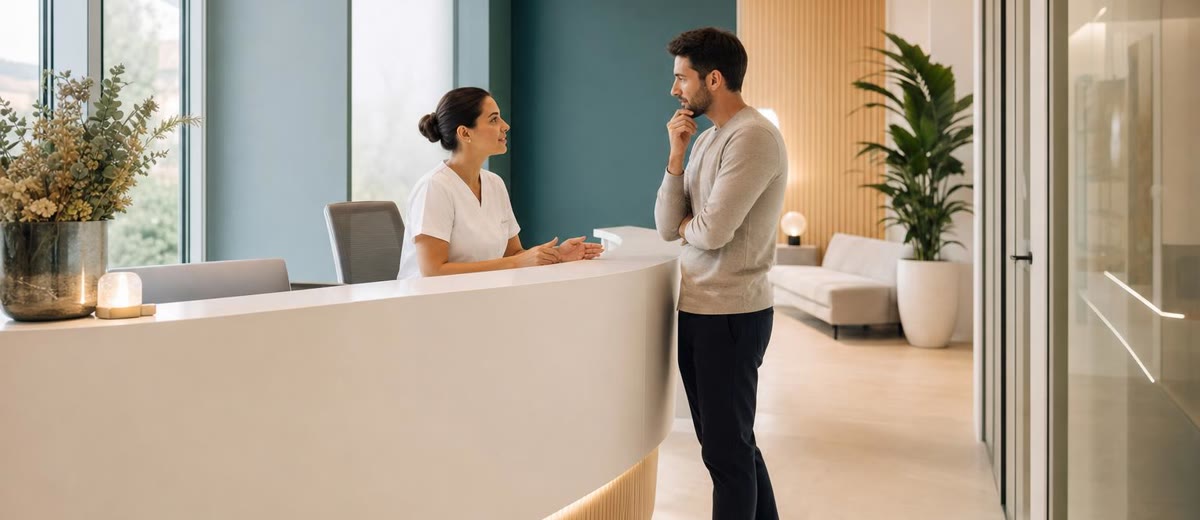 Paciente mayor en consulta dental privada